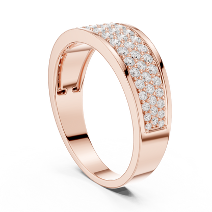 Eternal Pavé Diamond Band | Handcrafted Gold Brilliance | Luxury Wedding Statement Ring Design
