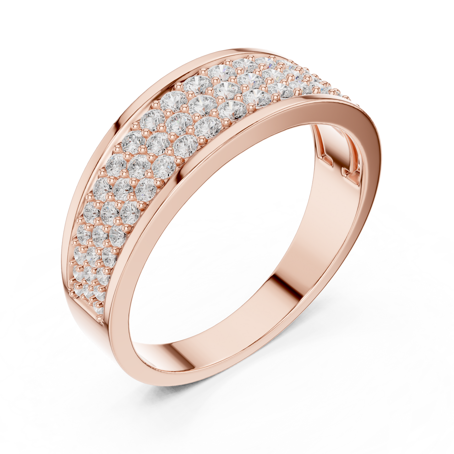 Eternal Pavé Diamond Band | Handcrafted Gold Brilliance | Luxury Wedding Statement Ring Design