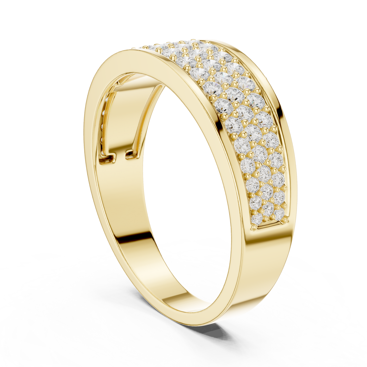 Eternal Pavé Diamond Band | Handcrafted Gold Brilliance | Luxury Wedding Statement Ring Design