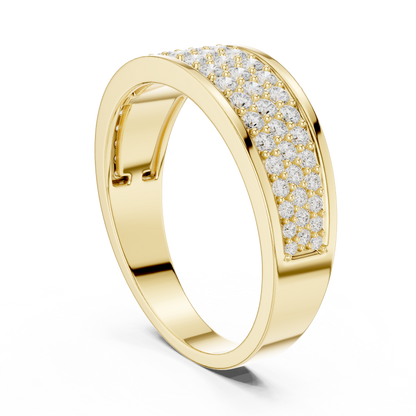 Eternal Pavé Diamond Band | Handcrafted Gold Brilliance | Luxury Wedding Statement Ring Design