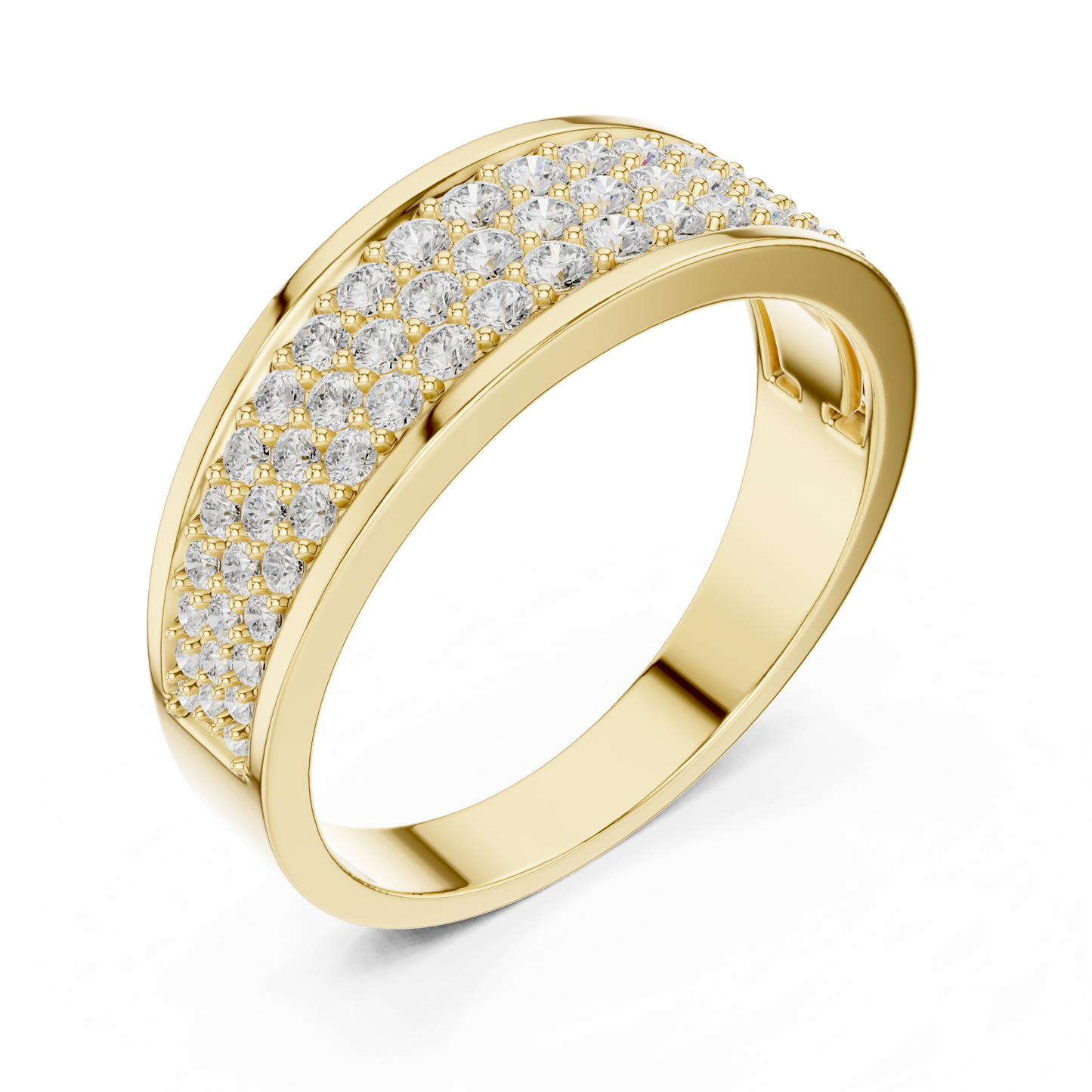 Eternal Pavé Diamond Band | Handcrafted Gold Brilliance | Luxury Wedding Statement Ring Design