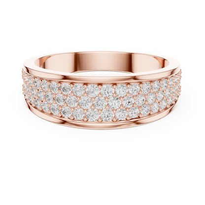 Eternal Pavé Diamond Band | Handcrafted Gold Brilliance | Luxury Wedding Statement Ring Design