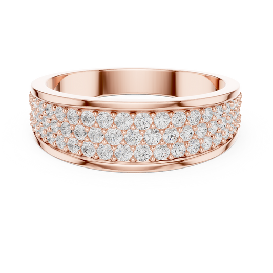 Eternal Pavé Diamond Band | Handcrafted Gold Brilliance | Luxury Wedding Statement Ring Design