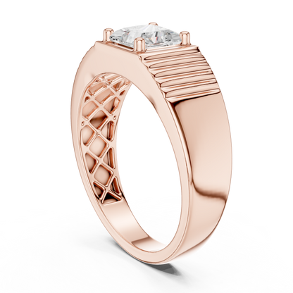 Noble Axis Diamond Ring | Precision Crafted Silver Band | High Impact Engagement Power Jewelry