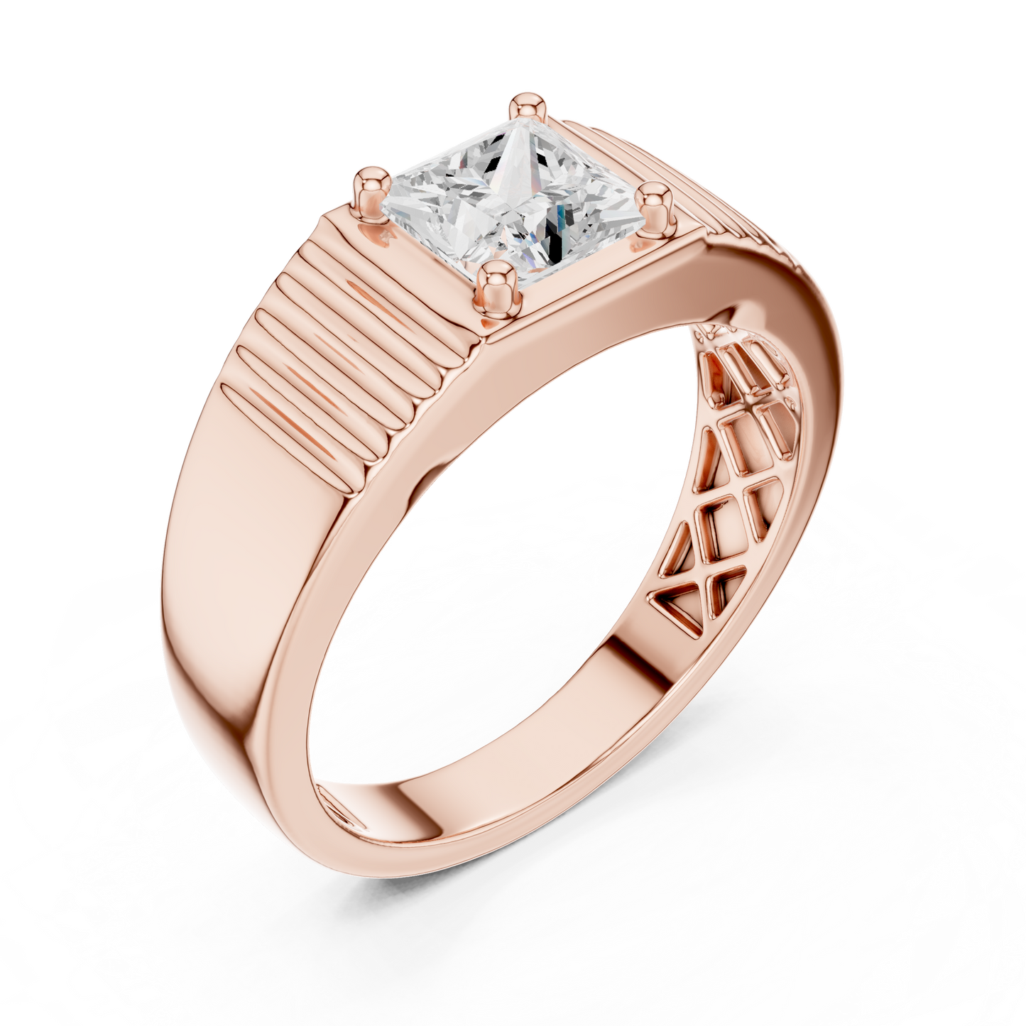 Noble Axis Diamond Ring | Precision Crafted Silver Band | High Impact Engagement Power Jewelry