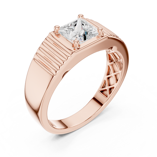 Noble Axis Diamond Ring | Precision Crafted Gold Band | High Impact Engagement Power Jewelry
