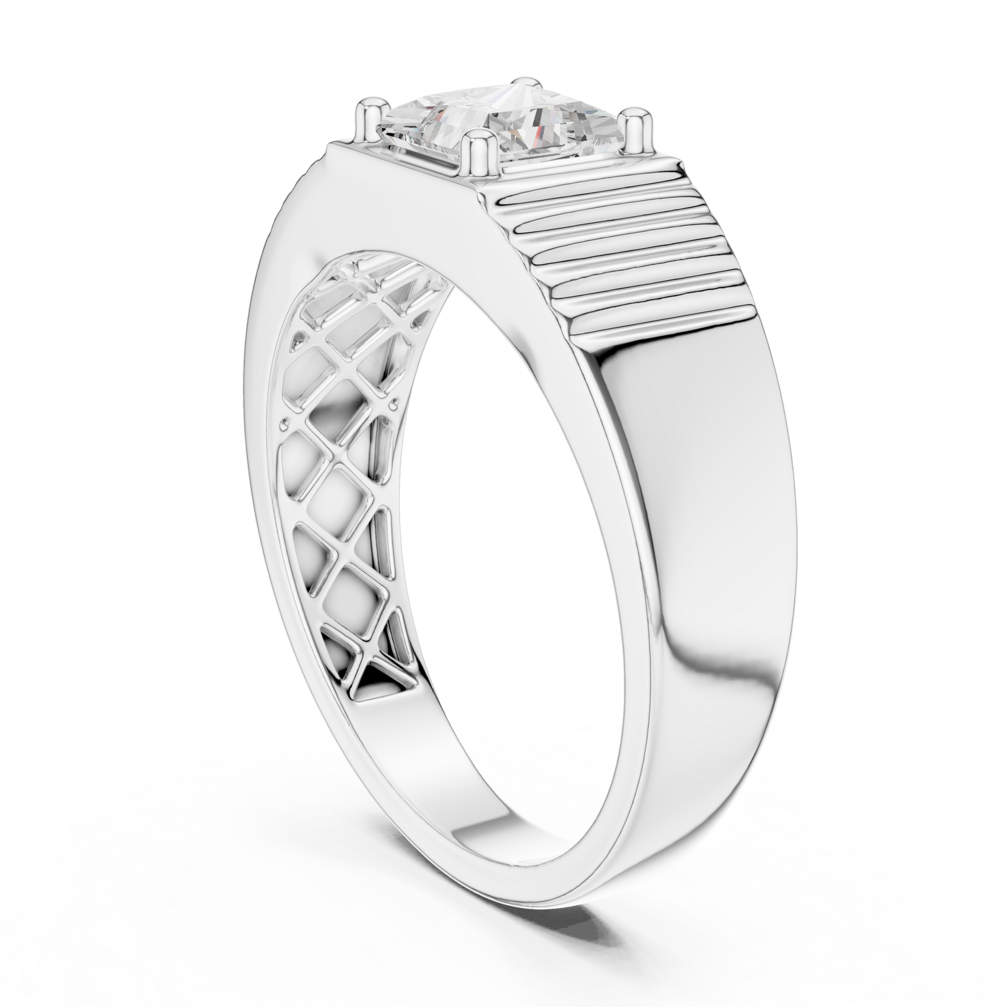 Noble Axis Diamond Ring | Precision Crafted Silver Band | High Impact Engagement Power Jewelry