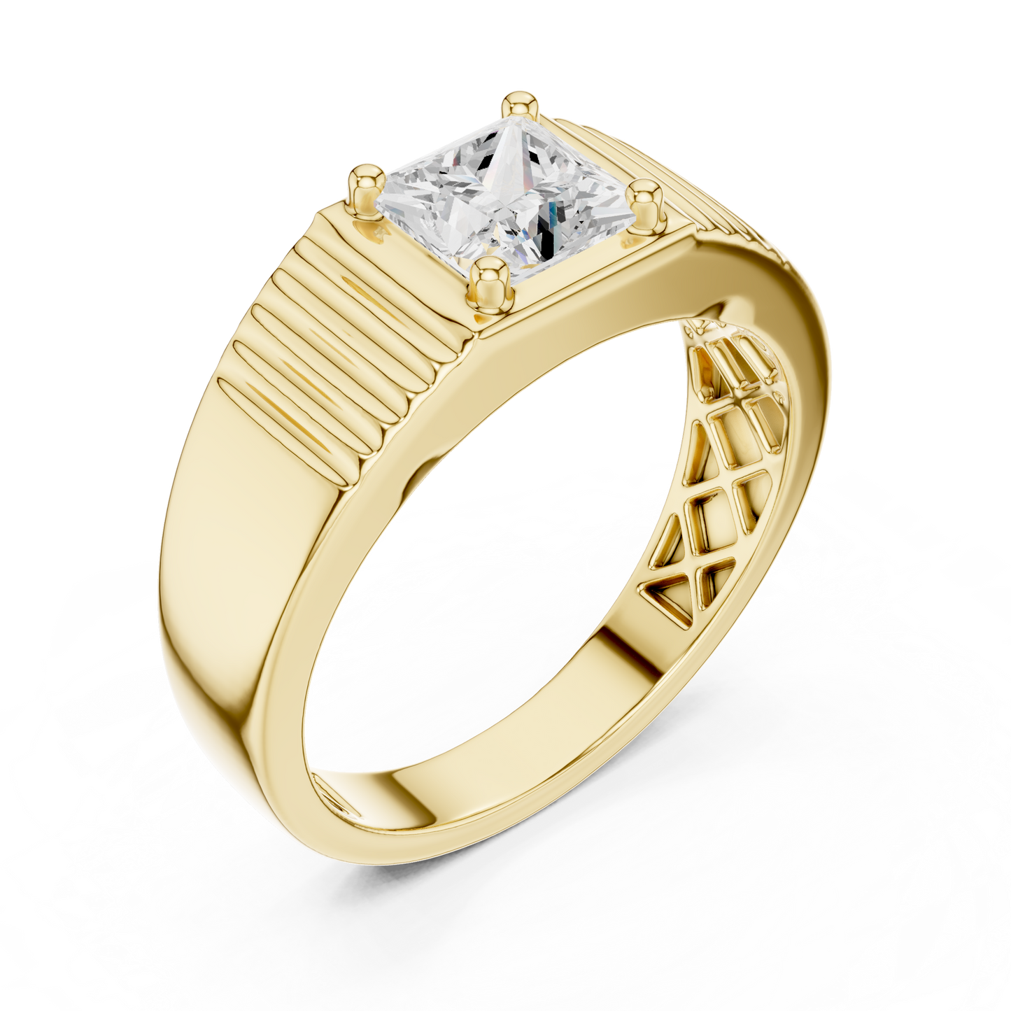 Noble Axis Diamond Ring | Precision Crafted Silver Band | High Impact Engagement Power Jewelry