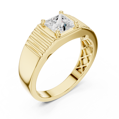 Noble Axis Diamond Ring | Precision Crafted Silver Band | High Impact Engagement Power Jewelry