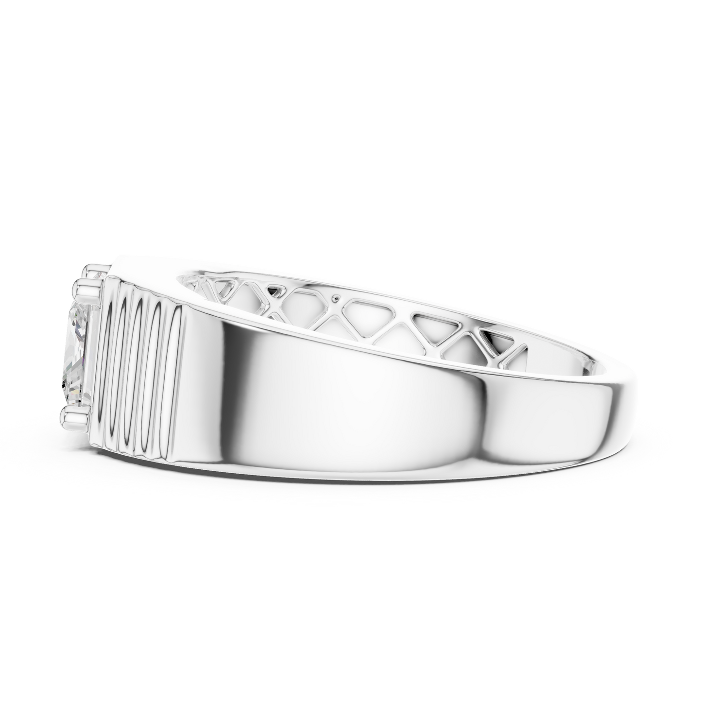 Noble Axis Diamond Ring | Precision Crafted Silver Band | High Impact Engagement Power Jewelry