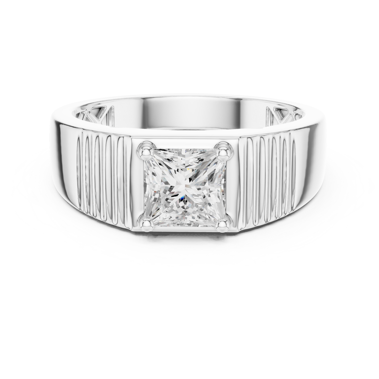Noble Axis Diamond Ring | Precision Crafted Silver Band | High Impact Engagement Power Jewelry