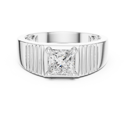 Noble Axis Diamond Ring | Precision Crafted Silver Band | High Impact Engagement Power Jewelry