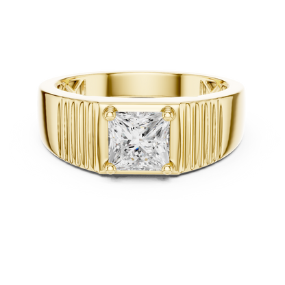 Noble Axis Diamond Ring | Precision Crafted Silver Band | High Impact Engagement Power Jewelry