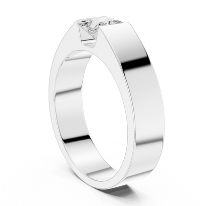 Wide band diamond design reflects leadership stability passion unity and premium craftsmanship values