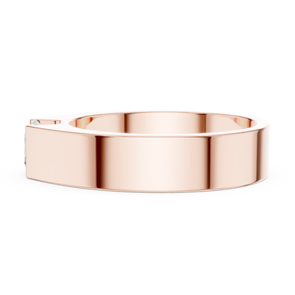 Wide band diamond design reflects leadership stability passion unity and premium craftsmanship values