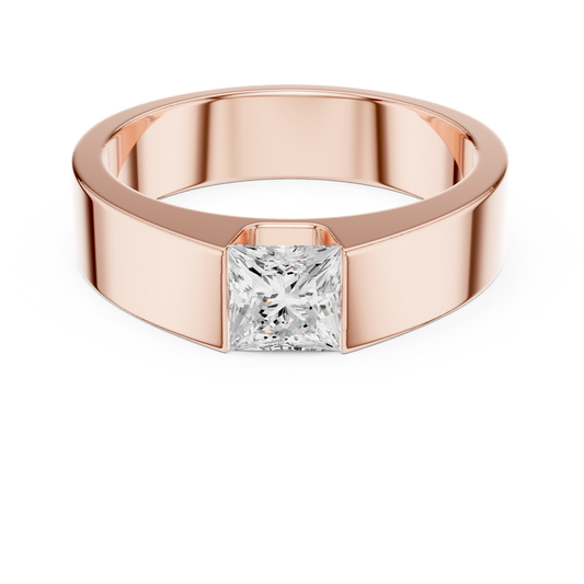 Wide band diamond design reflects leadership stability passion unity and premium craftsmanship values