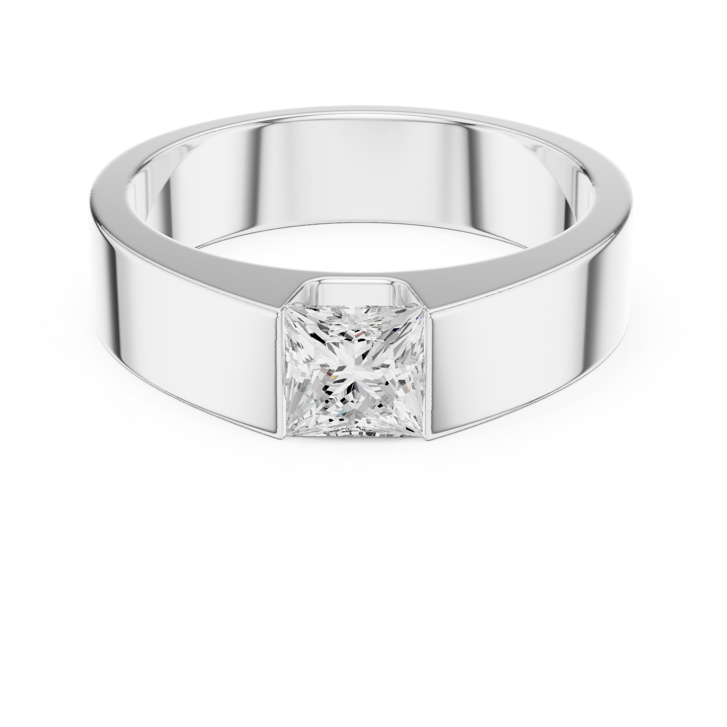 Wide band diamond design reflects leadership stability passion unity and premium craftsmanship values