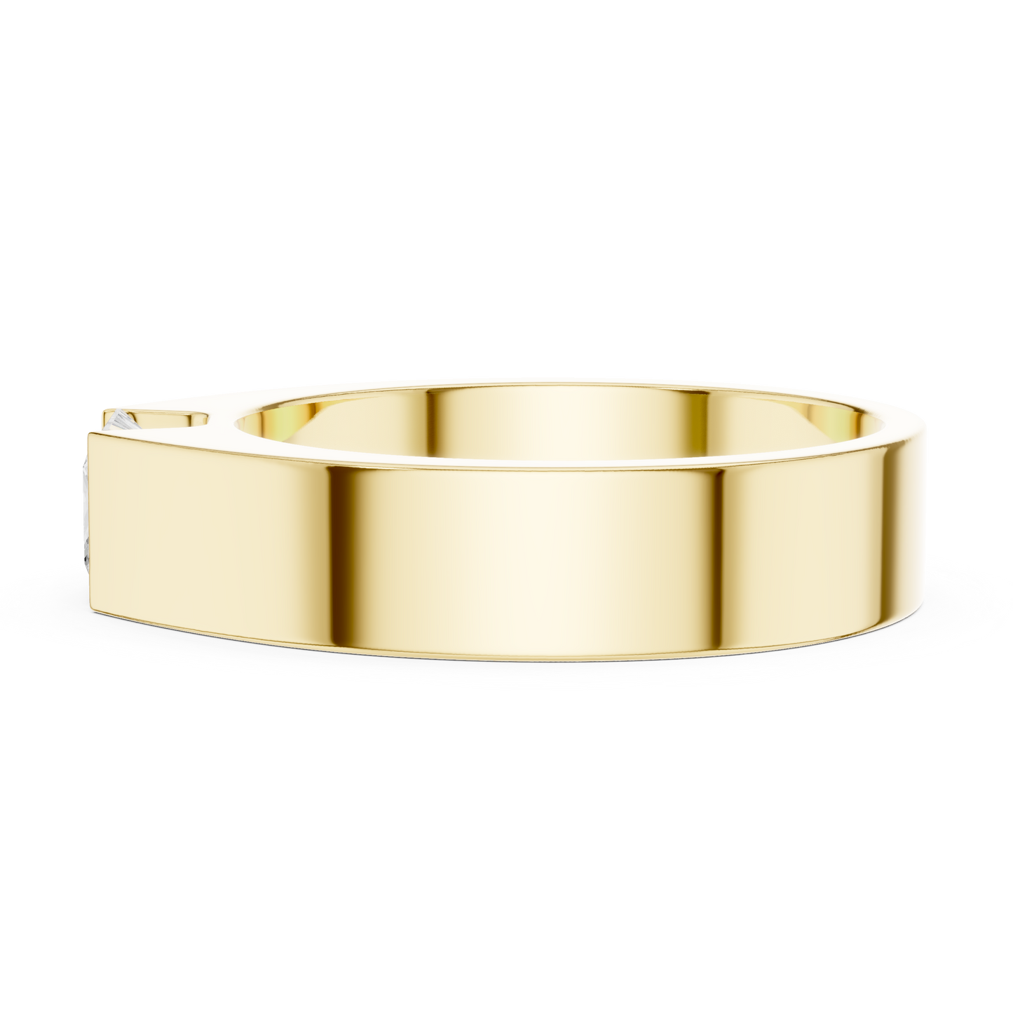 Wide band diamond design reflects leadership stability passion unity and premium craftsmanship values