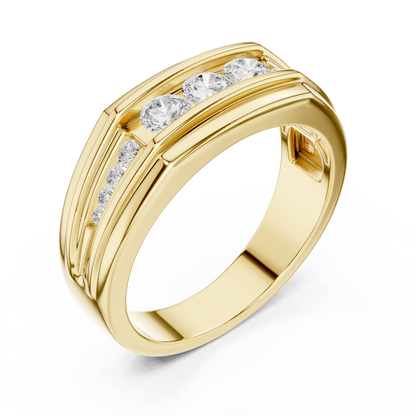 Royal Power Ring - Fearless Diamond Look - Gold Crafted Diamond Strength - Lead With Sparkle - Confidence In Gold