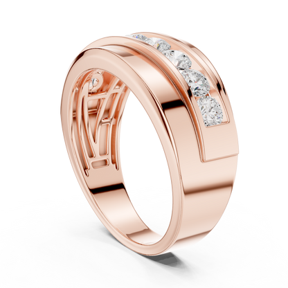Masculine diamond band design - Heavy gold premium craft - Power confidence and timeless class