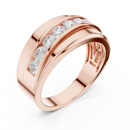 Masculine diamond band design - Heavy gold premium craft - Power confidence and timeless class