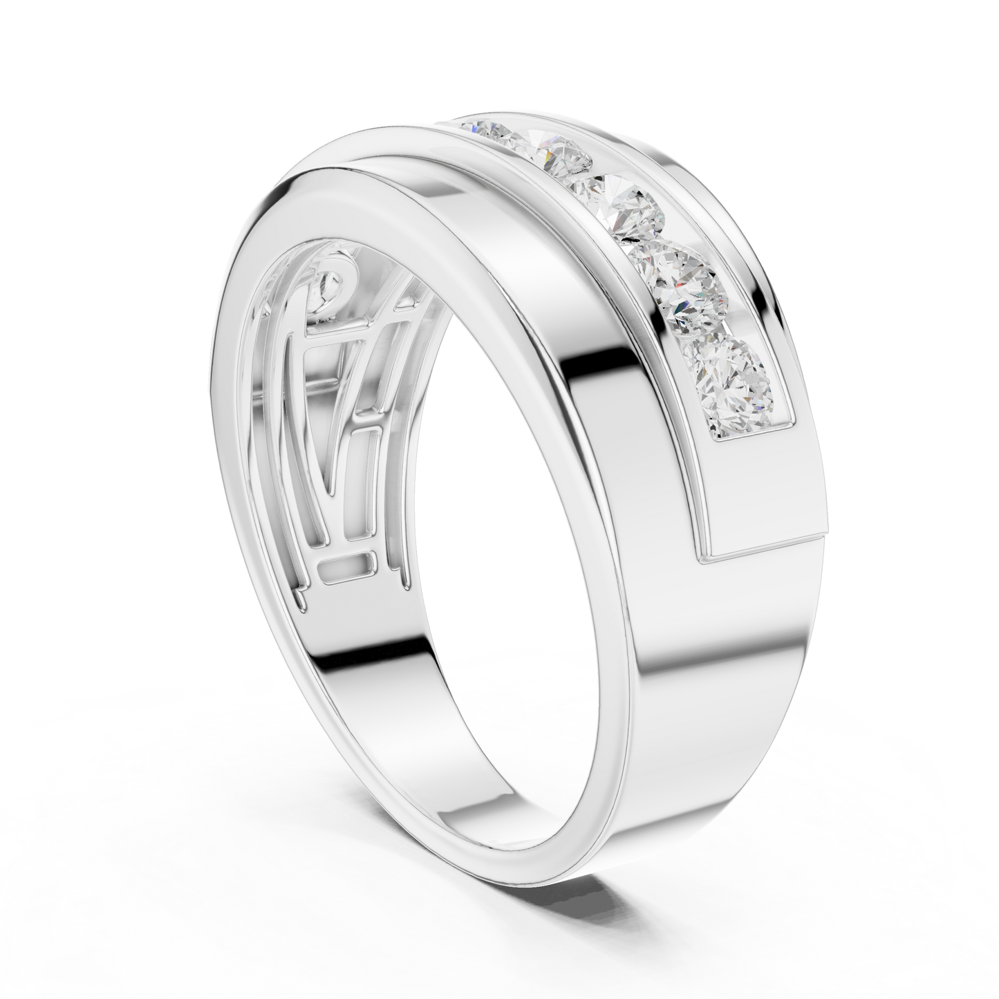 Masculine diamond band design - Heavy gold premium craft - Power confidence and timeless class