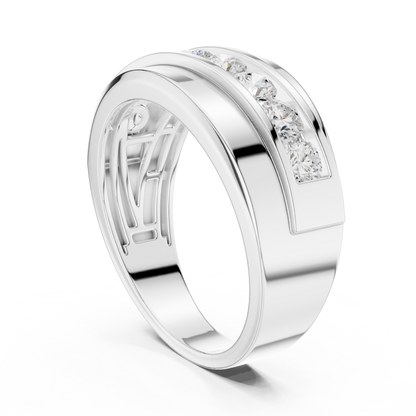 Masculine diamond band design - Heavy gold premium craft - Power confidence and timeless class