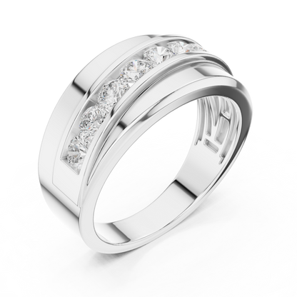 Masculine diamond band design - Heavy gold premium craft - Power confidence and timeless class