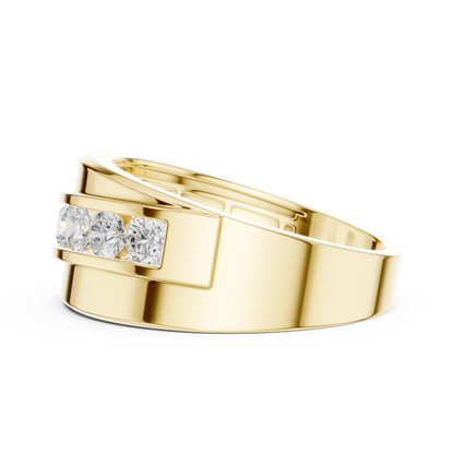 Masculine diamond band design - Heavy gold premium craft - Power confidence and timeless class