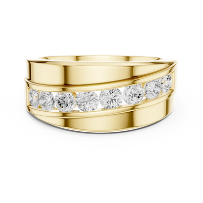 Masculine diamond band design - Heavy gold premium craft - Power confidence and timeless class