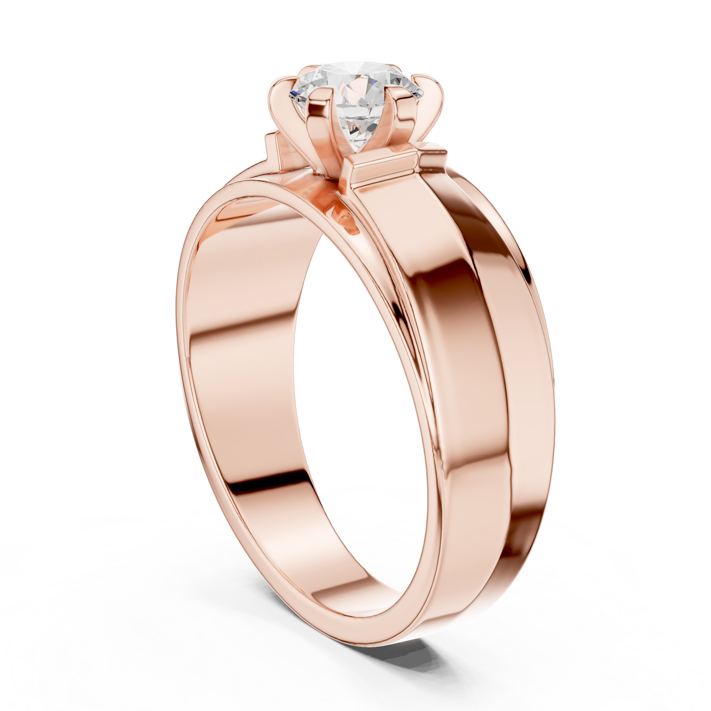 Men’s Diamond Statement Ring | Modern Solitaire Band | Premium Gold Luxury Engagement Jewelry