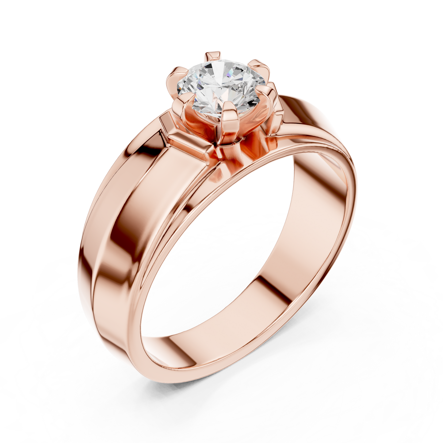 Men’s Diamond Statement Ring | Modern Solitaire Band | Premium Gold Luxury Engagement Jewelry