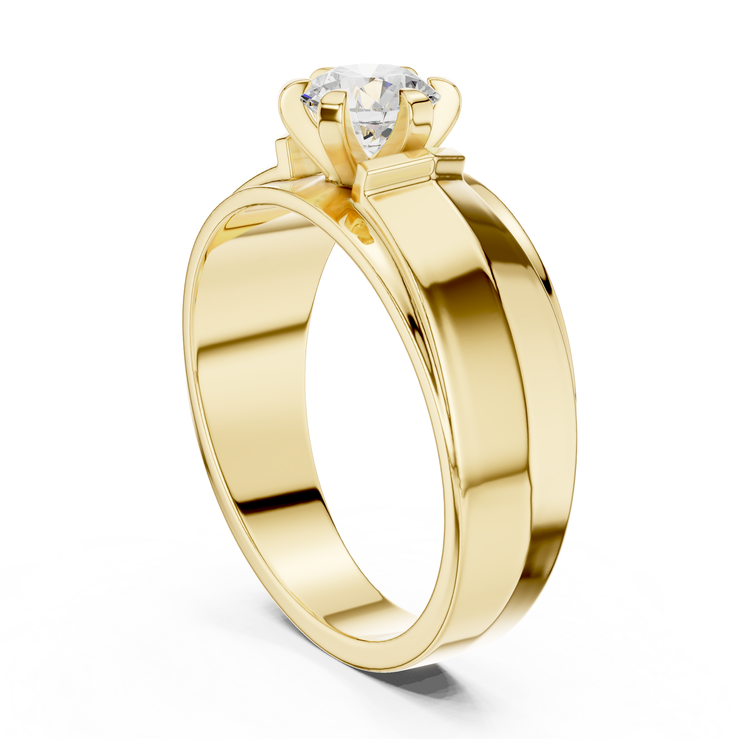 Men’s Diamond Statement Ring | Modern Solitaire Band | Premium Gold Luxury Engagement Jewelry