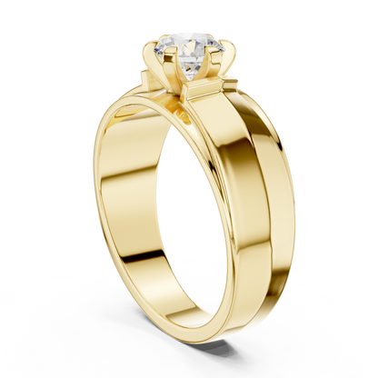 Men’s Diamond Statement Ring | Modern Solitaire Band | Premium Gold Luxury Engagement Jewelry