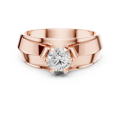 Men’s Diamond Statement Ring | Modern Solitaire Band | Premium Gold Luxury Engagement Jewelry