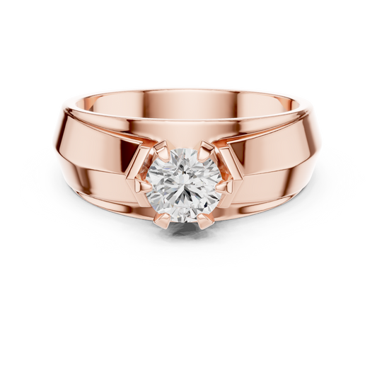 Men’s Diamond Statement Ring | Modern Solitaire Band | Premium Gold Luxury Engagement Jewelry