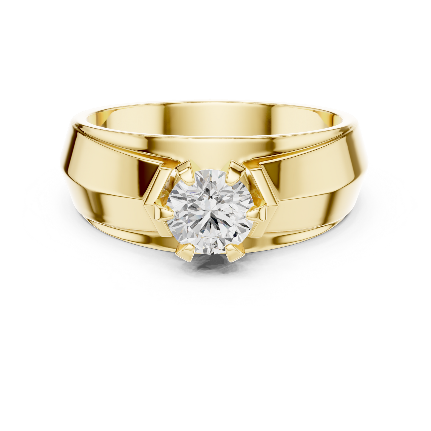 Men’s Diamond Statement Ring | Modern Solitaire Band | Premium Gold Luxury Engagement Jewelry