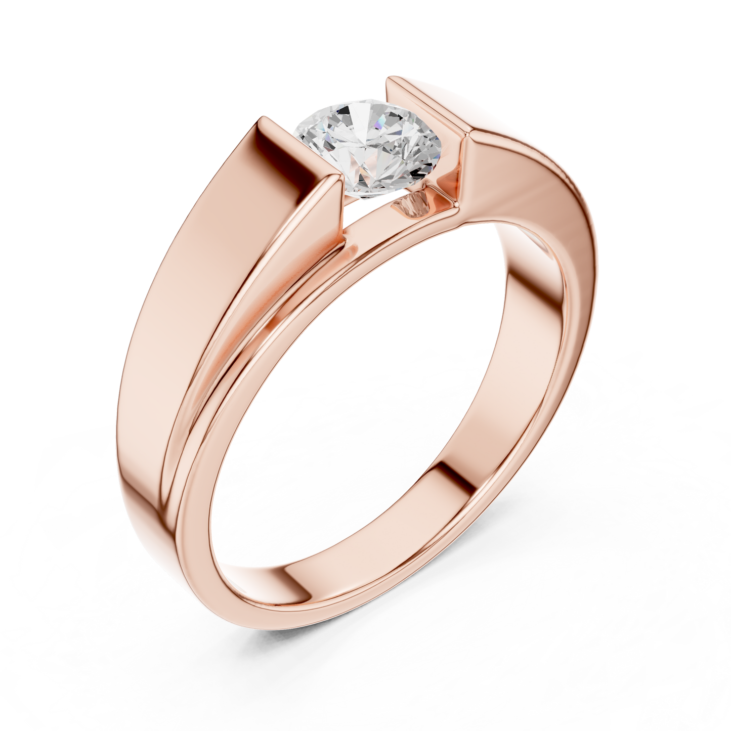 Classic Solitaire Diamond Ring | Masculine Men’s Luxury Band | Timeless Modern Engagement Jewelry