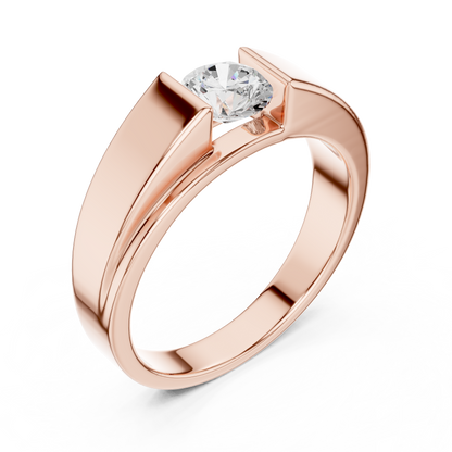 Classic Solitaire Diamond Ring | Masculine Men’s Luxury Band | Timeless Modern Engagement Jewelry
