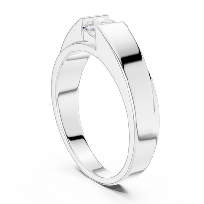 Classic Solitaire Diamond Ring | Masculine Men’s Luxury Band | Timeless Modern Engagement Jewelry