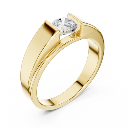 Classic Solitaire Diamond Ring | Masculine Men’s Luxury Band | Timeless Modern Engagement Jewelry