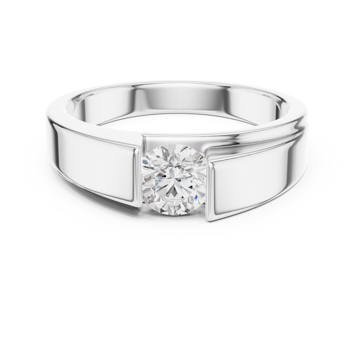 Classic Solitaire Diamond Ring | Masculine Men’s Luxury Band | Timeless Modern Engagement Jewelry