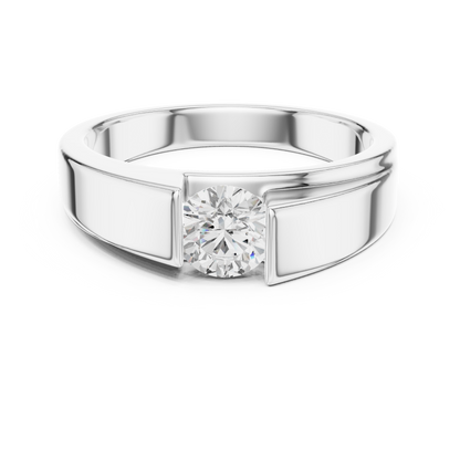Classic Solitaire Diamond Ring | Masculine Men’s Luxury Band | Timeless Modern Engagement Jewelry