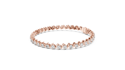 Masterpiece Diamond Tennis Bracelet - Rose White Yellow Gold Exclusive Bridal Luxury Gift