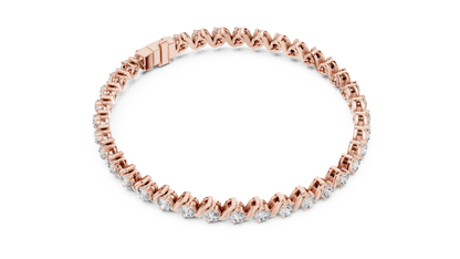 Masterpiece Diamond Tennis Bracelet - Rose White Yellow Gold Exclusive Bridal Luxury Gift