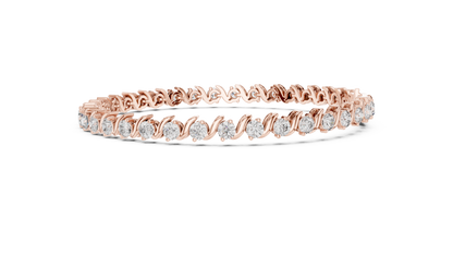 Masterpiece Diamond Tennis Bracelet - Rose White Yellow Gold Exclusive Bridal Luxury Gift