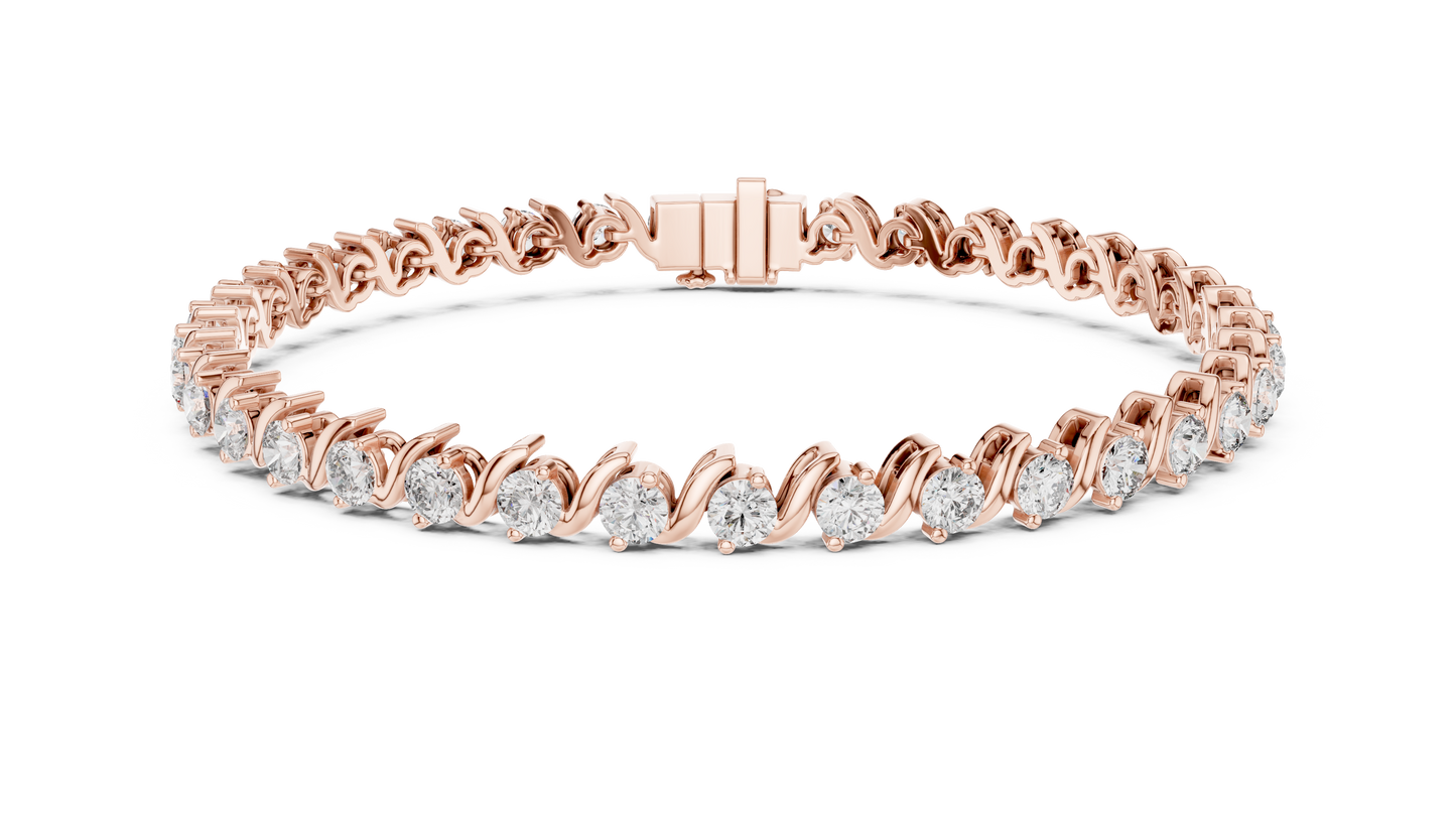 Masterpiece Diamond Tennis Bracelet - Rose White Yellow Gold Exclusive Bridal Luxury Gift