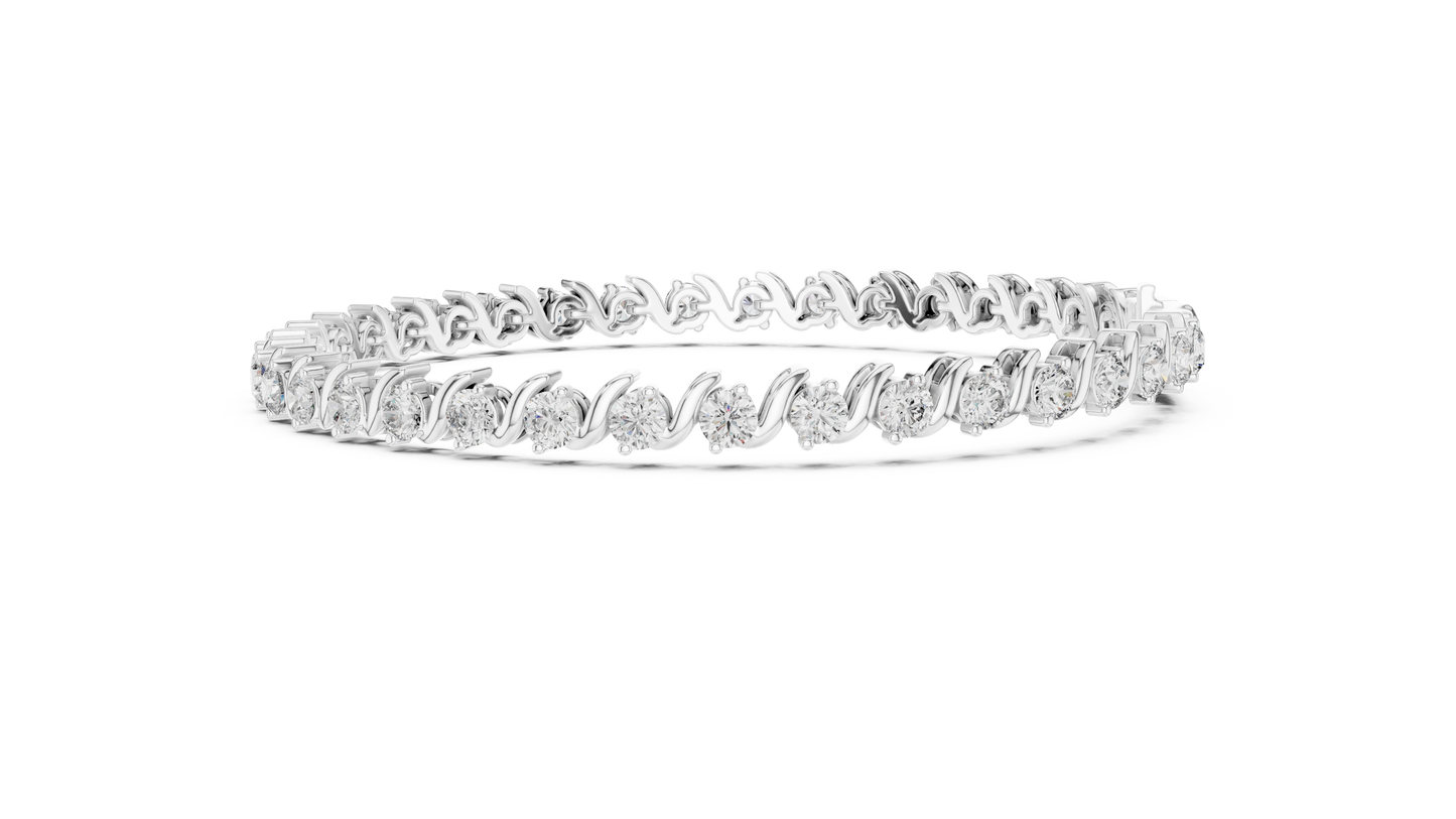Masterpiece Diamond Tennis Bracelet - Rose White Yellow Gold Exclusive Bridal Luxury Gift