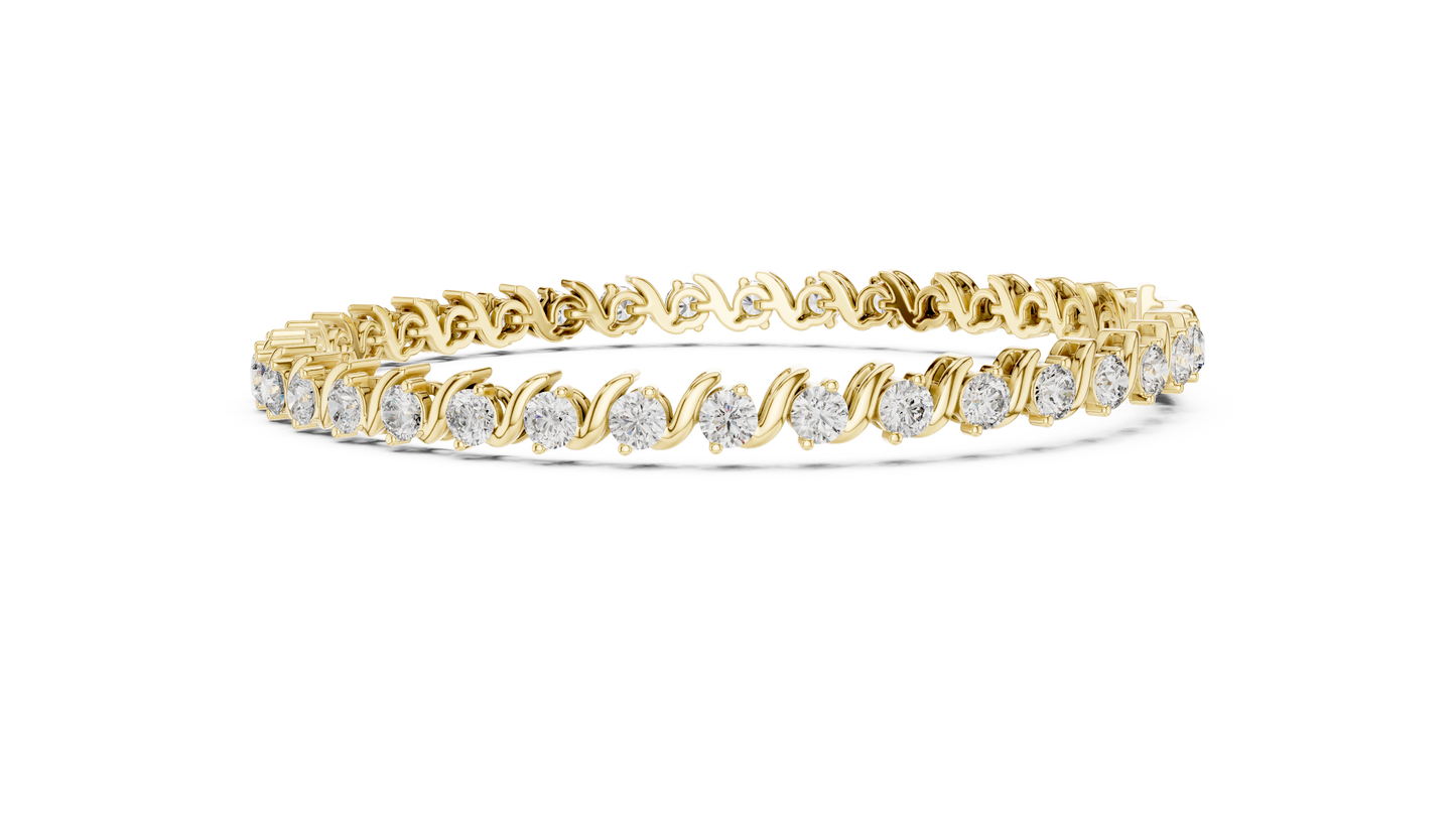 Masterpiece Diamond Tennis Bracelet - Rose White Yellow Gold Exclusive Bridal Luxury Gift
