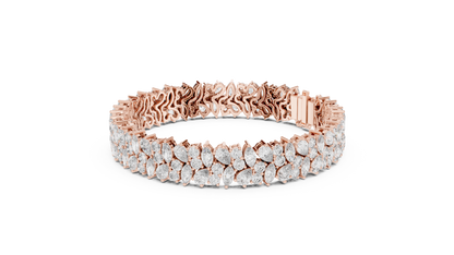 Wedding Diamond Tennis Bracelet | Silver Gold Plated | Bridal Luxury Fine Jewelry Statement